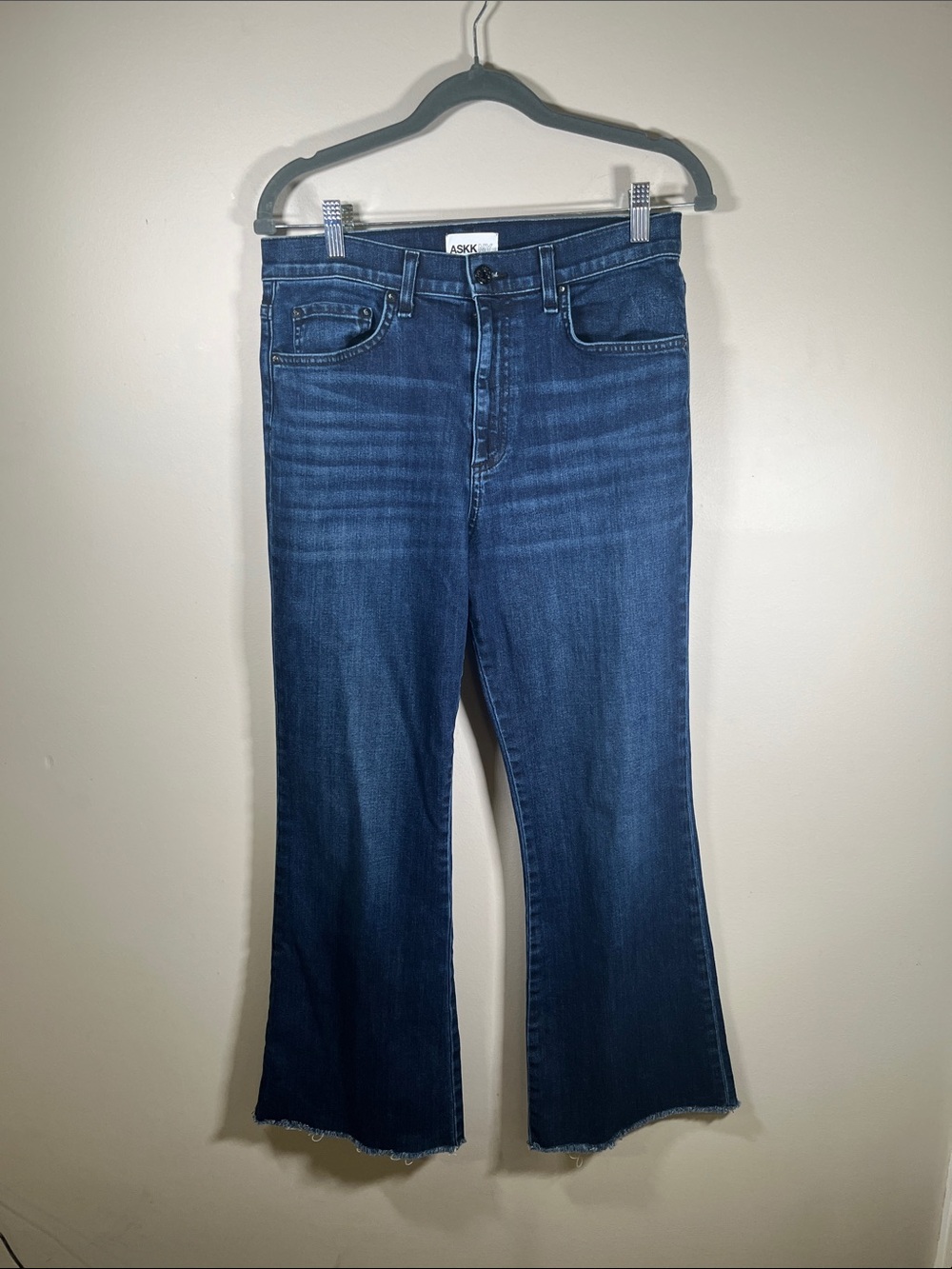 ASKK NY Dark Blue High-Rise Flared Jeans size 29